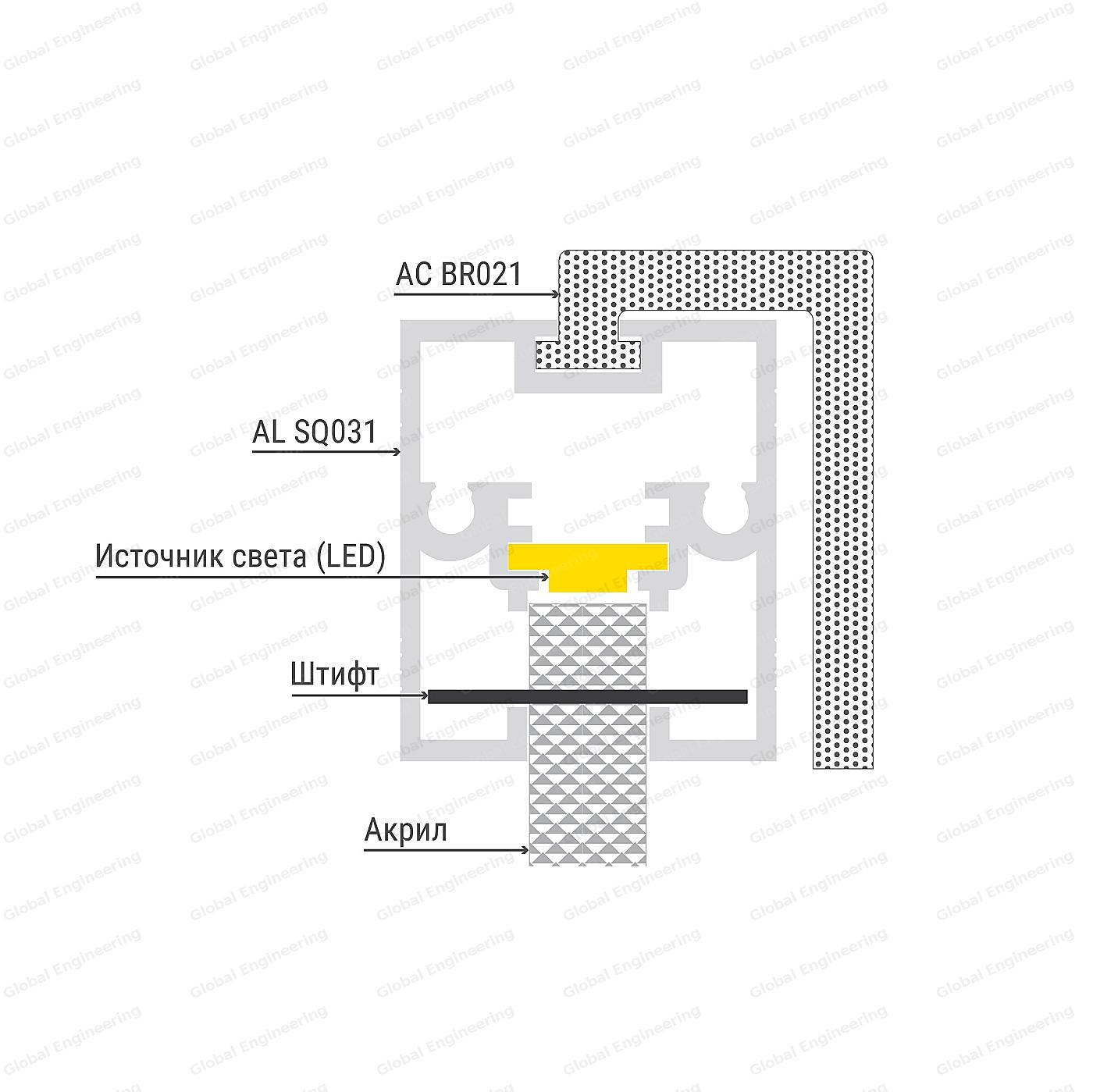 AcriLight Square - таблички с гравировкой