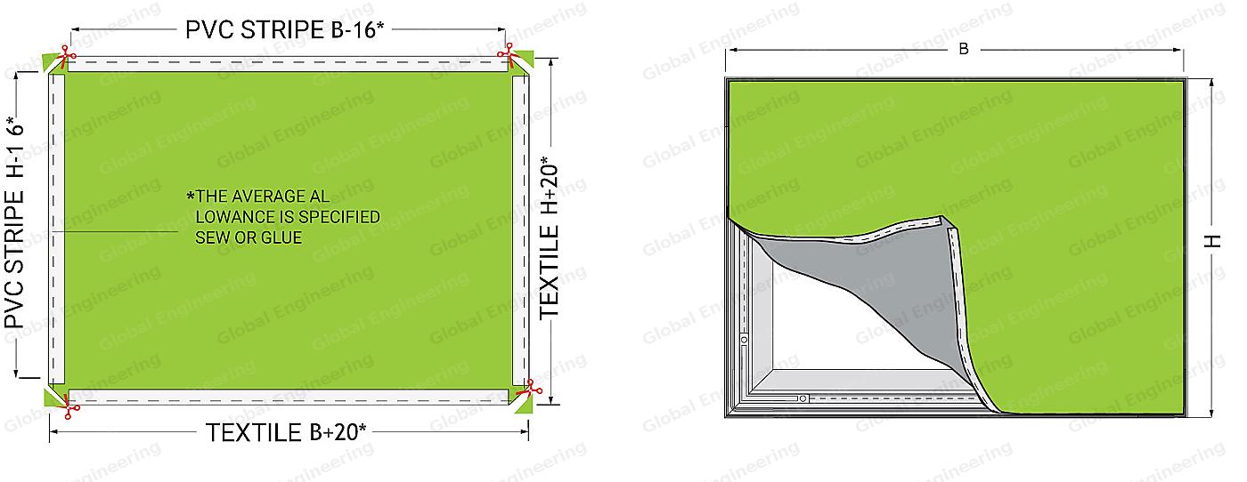 Scheme of canvas cutting for TexFrame 16